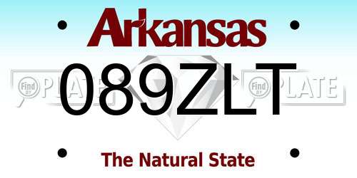 089ZLT Arkansas License Plate