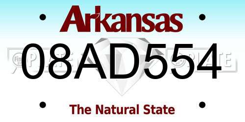 08AD554 Arkansas License Plate