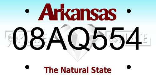 08AQ554 Arkansas License Plate