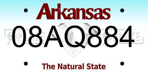 08AQ884 Arkansas License Plate