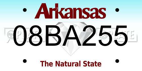08BA255 Arkansas License Plate