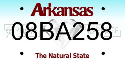 08BA258 Arkansas License Plate