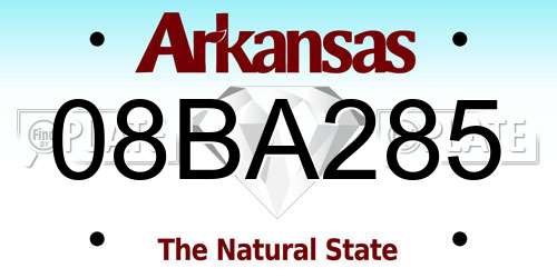 08BA285 Arkansas License Plate
