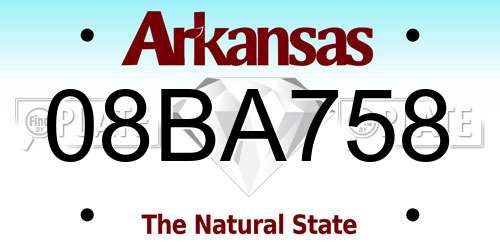 08BA758 Arkansas License Plate