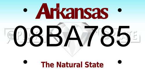 08BA785 Arkansas License Plate