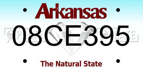08CE395 Arkansas License Plate