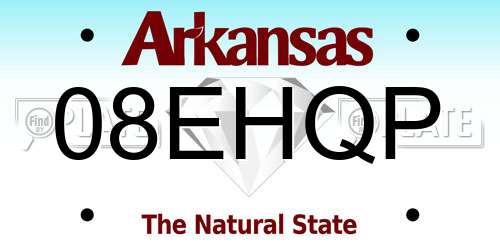 08EHQP Arkansas License Plate