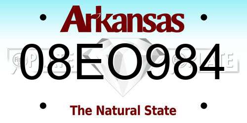 08EO984 Arkansas License Plate