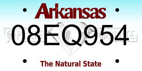 08EQ954 Arkansas License Plate