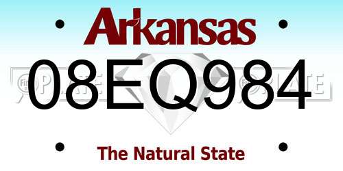 08EQ984 Arkansas License Plate