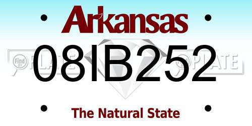 08IB252 Arkansas License Plate
