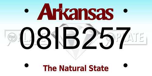 08IB257 Arkansas License Plate