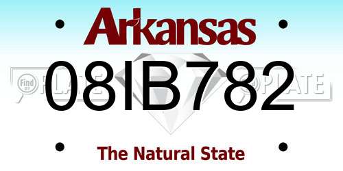 08IB782 Arkansas License Plate
