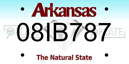 08IB787 Arkansas License Plate