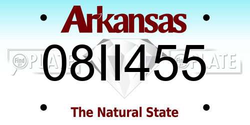 08II455 Arkansas License Plate