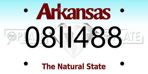 08II488 Arkansas License Plate