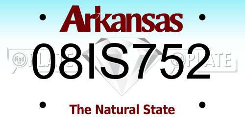 08IS752 Arkansas License Plate