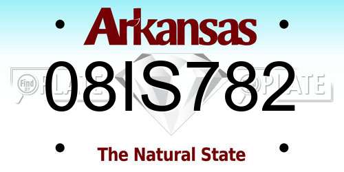 08IS782 Arkansas License Plate
