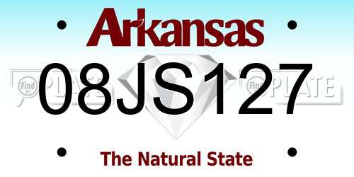 08JS127 Arkansas License Plate