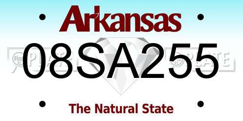 08SA255 Arkansas License Plate