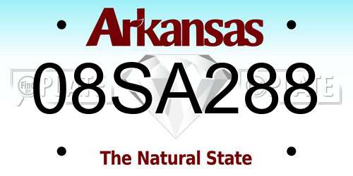 08SA288 Arkansas License Plate