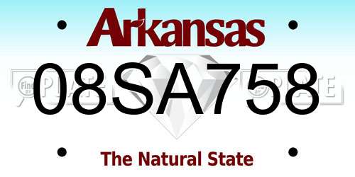 08SA758 Arkansas License Plate