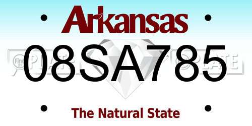 08SA785 Arkansas License Plate