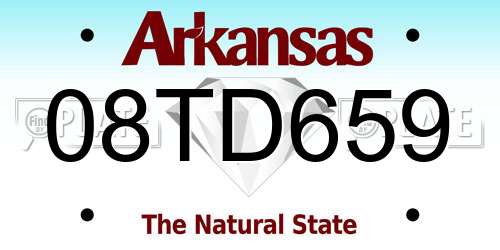 08TD659 Arkansas License Plate