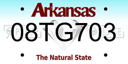 08TG703 Arkansas License Plate
