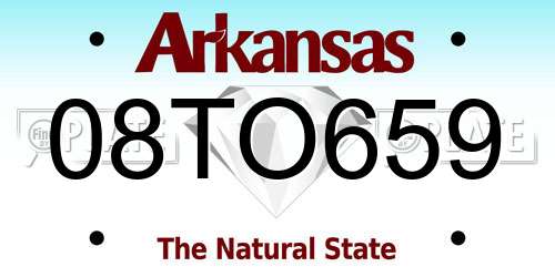 08TO659 Arkansas License Plate