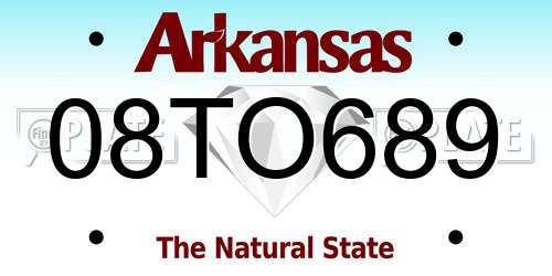 08TO689 Arkansas License Plate