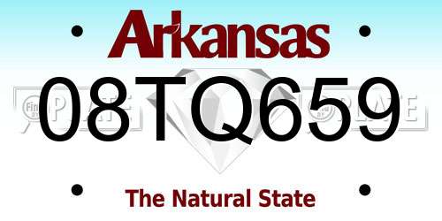 08TQ659 Arkansas License Plate