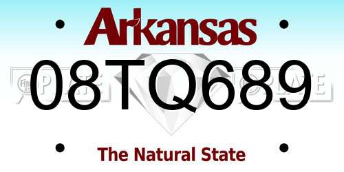 08TQ689 Arkansas License Plate