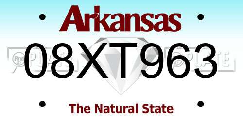 08XT963 Arkansas License Plate