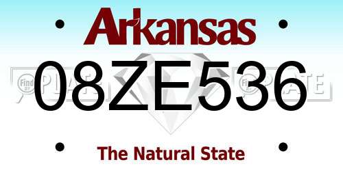 08ZE536 Arkansas License Plate