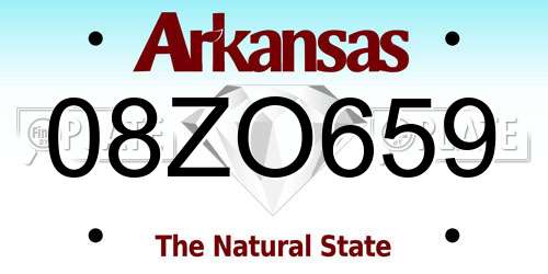 08ZO659 Arkansas License Plate