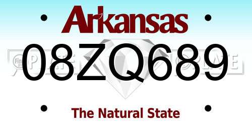 08ZQ689 Arkansas License Plate