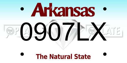 0907LX Arkansas License Plate