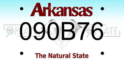 090B76 Arkansas License Plate