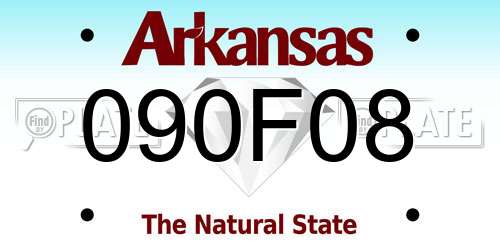090F08 Arkansas License Plate
