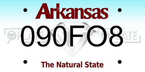090FO8 Arkansas License Plate