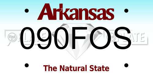 090FOS Arkansas License Plate