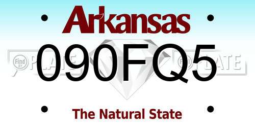 090FQ5 Arkansas License Plate