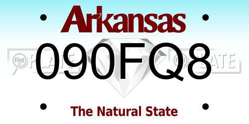 090FQ8 Arkansas License Plate