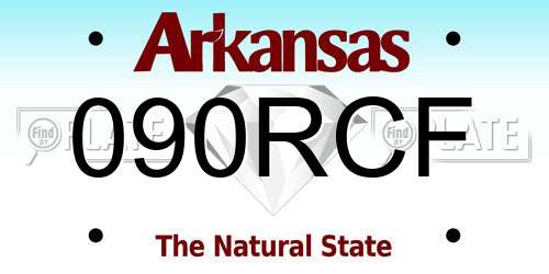 090RCF Arkansas License Plate
