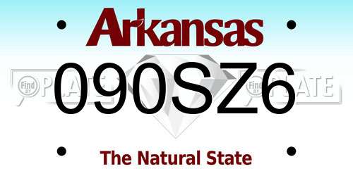 090SZ6 Arkansas License Plate