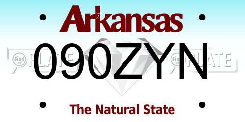 090ZYN Arkansas License Plate