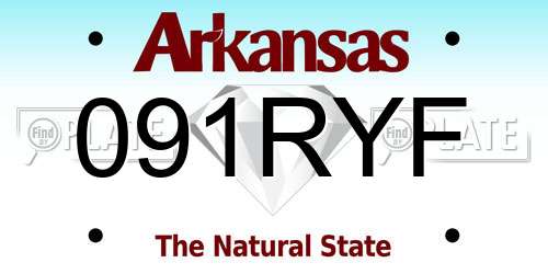091RYF Arkansas License Plate