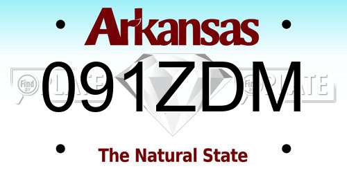 091ZDM Arkansas License Plate