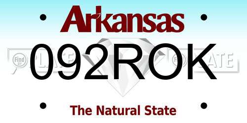 092ROK Arkansas License Plate